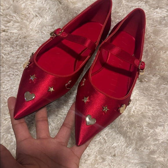 Karl Lagerfeld Veyda Pointed Toe Red Mary Jane - Picture 6 of 11